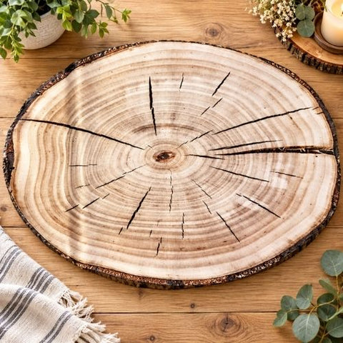 Tapis décoratif à motif de bûche