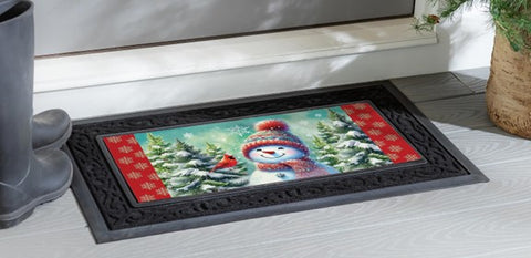Insert de tapis "Bonhomme de neige et cardinal"