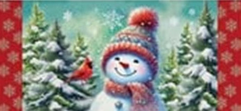 Insert de tapis "Bonhomme de neige et cardinal"