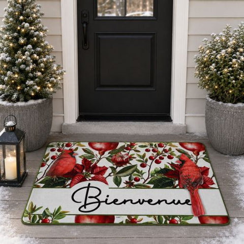 Tapis décoratif "Bienvenue les cardinals"