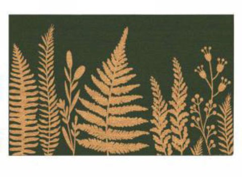 Tapis de coco "Feuillage sur noir"