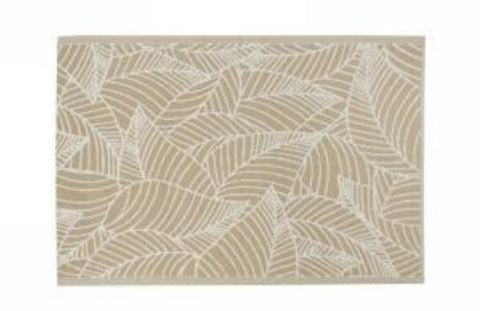 Tapis d'extérieur à feuillage beige