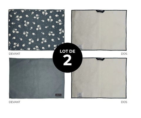 Tapis de séchage vaisselle Ombre Florale – Lot de 2 - SOLEM