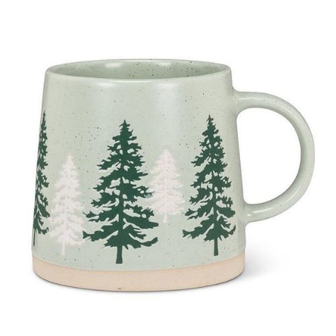 Tasse en grès avec motif de sapins