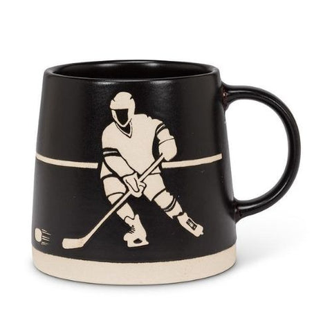 Tasse en grès avec motif de hockey