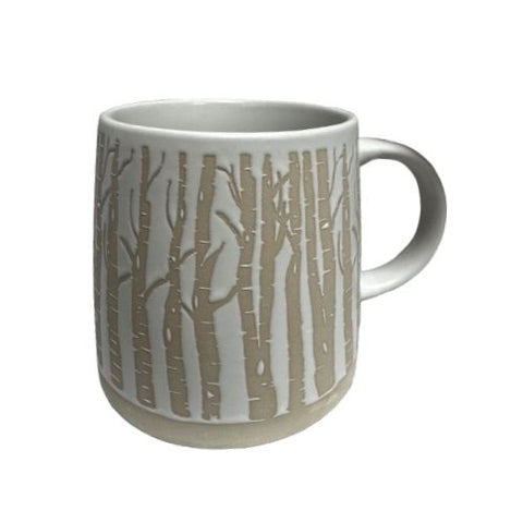 Tasse à base large avec motif de bouleaux