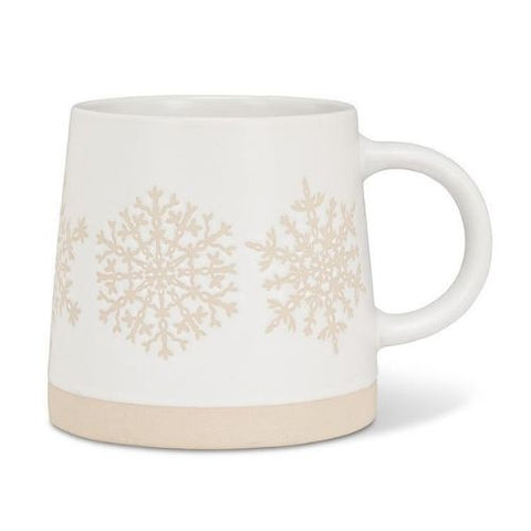 Tasse en grès avec flocons de neige