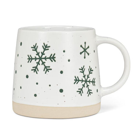 Tasse en grès à motif de floçons de neige