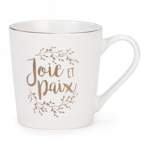 Tasse blanche "Joie et paix"