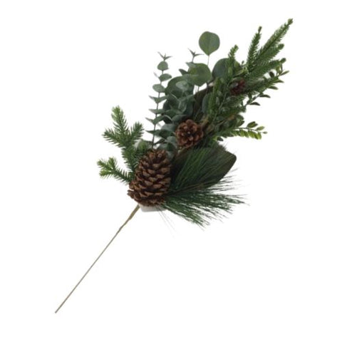 Tige décorative de pin avec pommes de pin artificielle