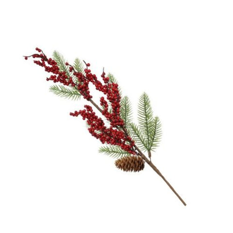 Branche de baies rouges artificielle