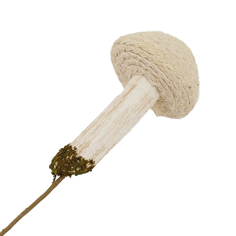 Champignon décoratif beige sur tige