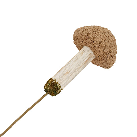 Champignon décoratif brun sur tige