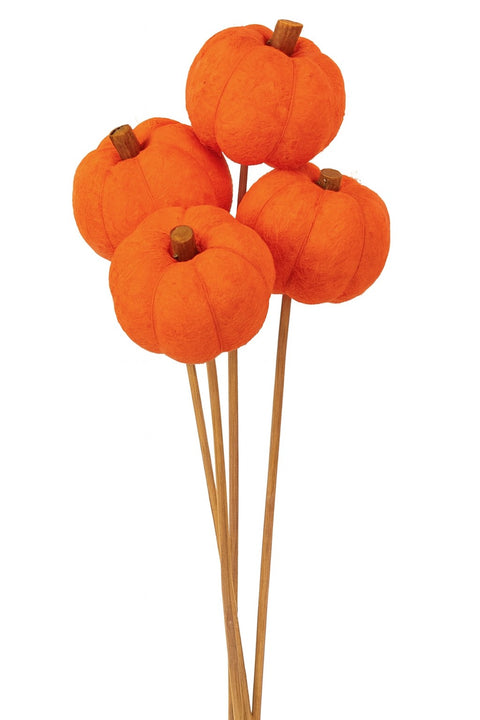 Tige décorative « Citrouilles en fibre orange »