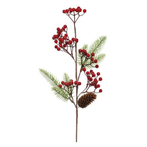 Branche de baies rouges artificielle