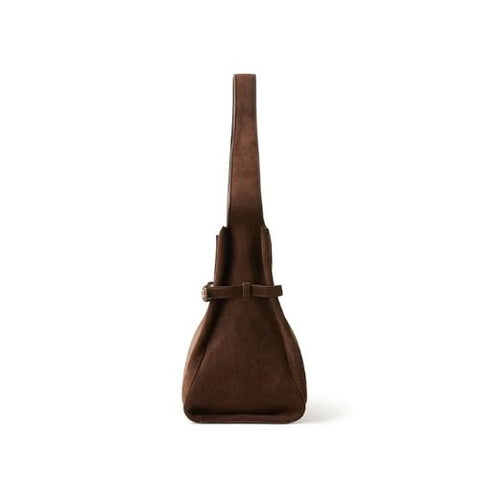 Sac à épaule Trinity en suède Chocolate - Lambert