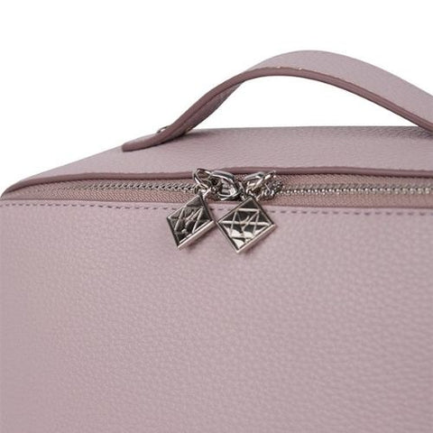 Trousse à maquillage en cuir vegan Jolie blanc rosé - Lambert