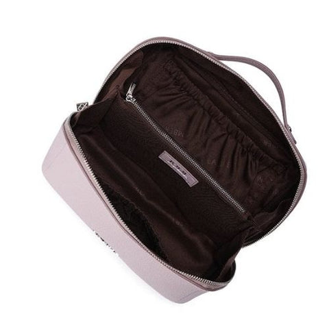 Trousse à maquillage en cuir vegan Jolie blanc rosé - Lambert