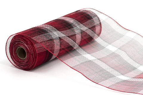 Tulle carreaux rouge/noir/blanc