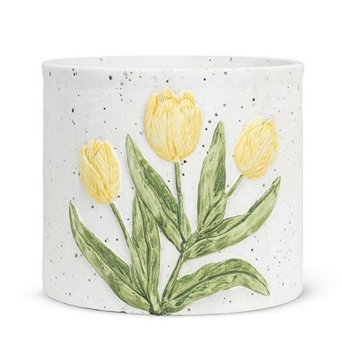 Cache-pot décoratif avec motifs de tulipes