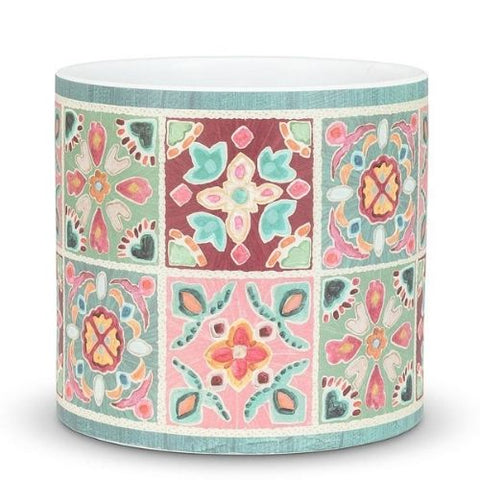 Pot à carreaux colorés