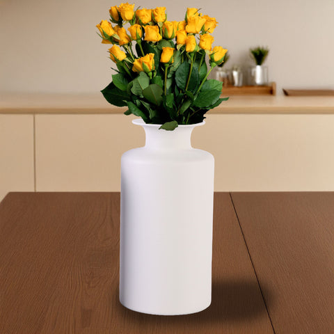 Vase à fleurs cylindrique blanc