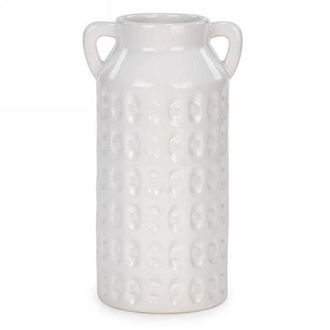 Vase blanc texturé