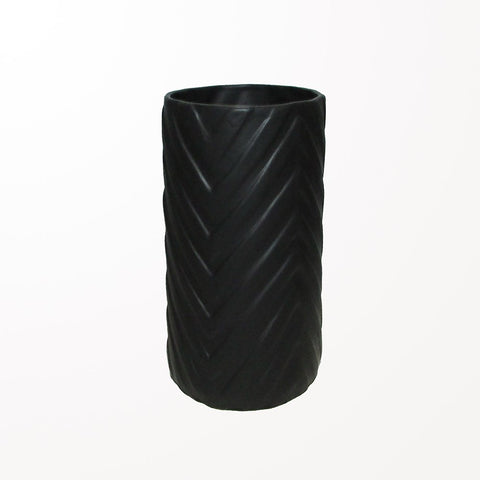 Vase zigzag noir