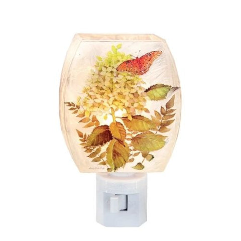 Veilleuse avec Hortensia et papillon