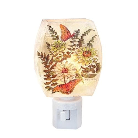 Veilleuse avec Papillons et fleurs