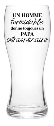 Verre à bière "Un homme... papa extraordinaire" - Chantal Lacroix