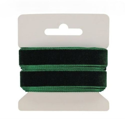 Ensemble de deux rubans de velours verts