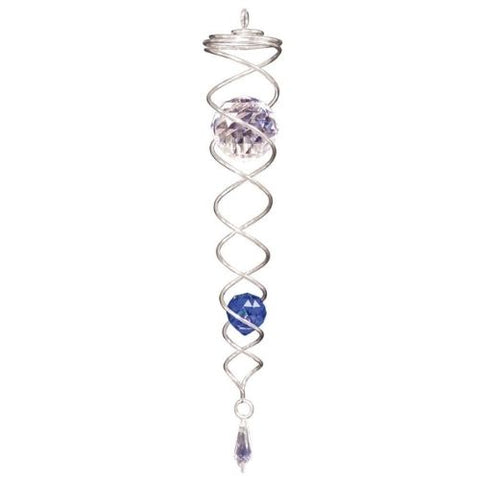 Cristal en spirale - Argent / Cristal bleu