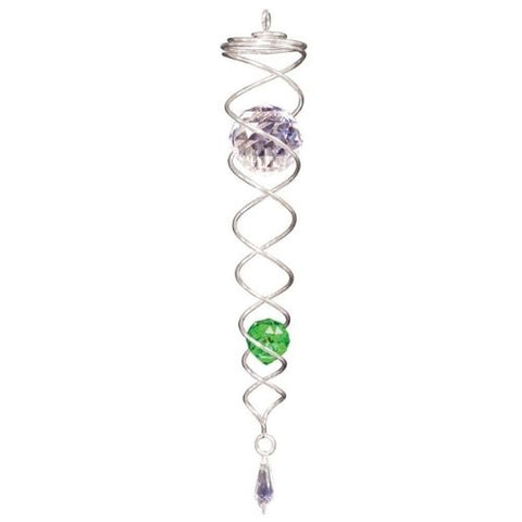 Cristal en spirale – Argent / Cristal vert