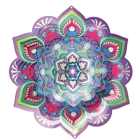 Grand carillon à vent rotatif – Lotus Mandala