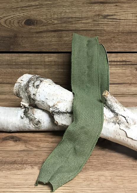 Ruban en filet de jute vert