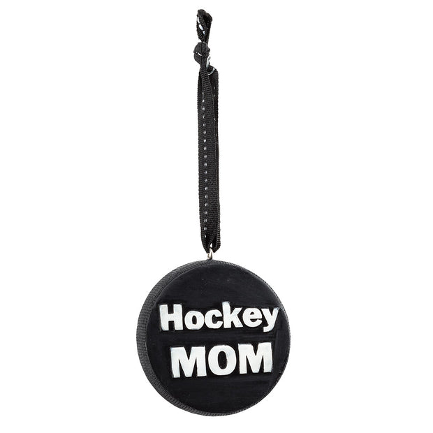 Ornement de rondelle de hockey "Mom"