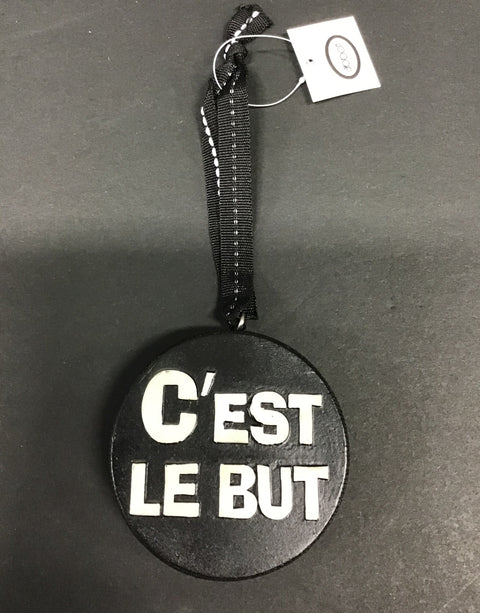 Ornement en rondelle de hockey "C'est le but"