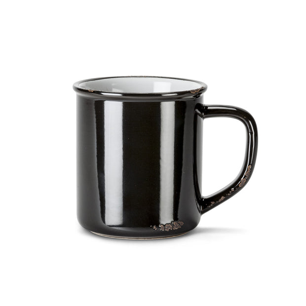 Tasse vintage en émail noir