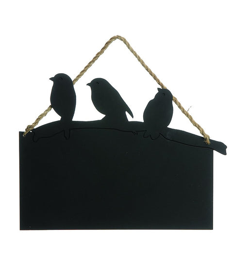 Tableau noir avec motifs d'oiseaux