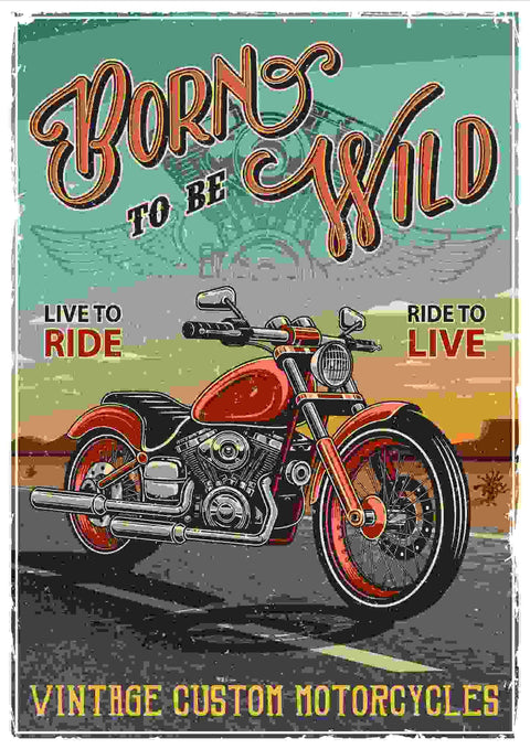Drapeau décoratif "Born to be wild"