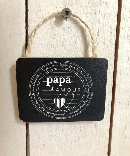 Étiquette cadeau noire "Papa d'amour"