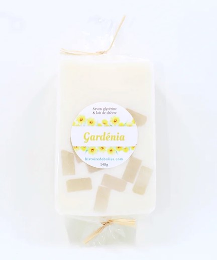 Savon glycérine et lait de chèvre "Gardénia"