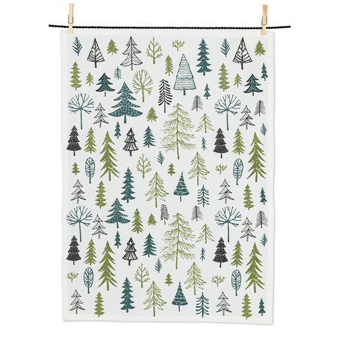 Serviette de coton avec motifs de sapins