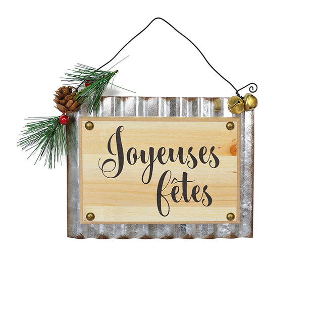 Plaque décorative "Joyeuses Fêtes"