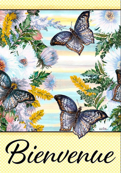 Drapeau décoratif "Bienvenue papillons"