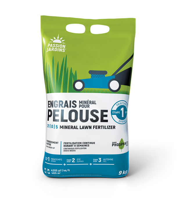 Engrais minéral pour pelouse étape 1 "Passion Jardins"