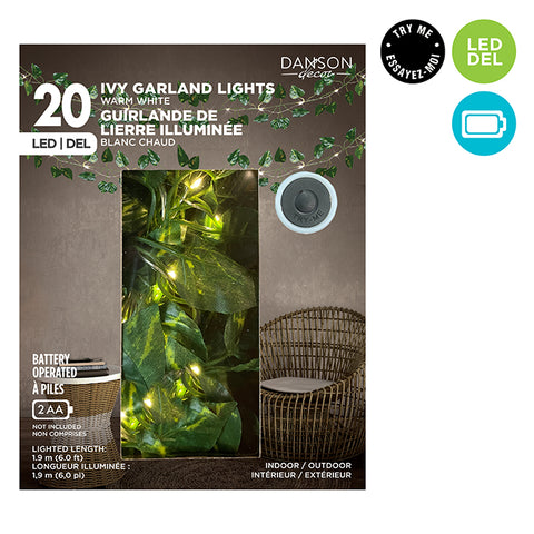Guirlande de lierre illuminée