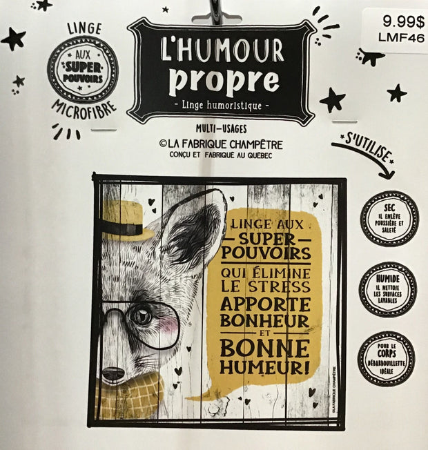 Linge microfibre "Élimine le stress, apporte le bonheur...!"