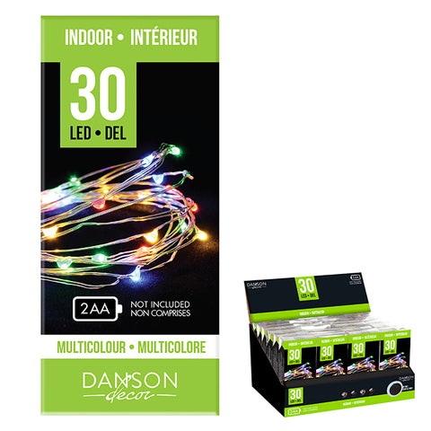 Jeu de 30 lumières au LED multicolores